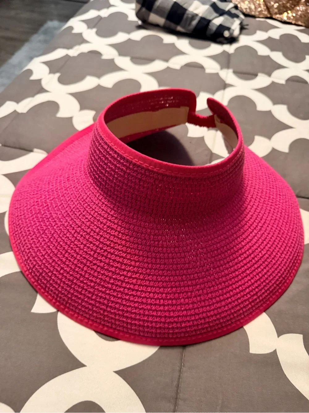 Bright Pink Wide Brim Sun Visor - Women's Sun Protection